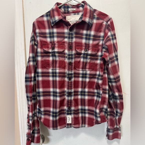 Abercrombie & fitch men’s long sleeve muscle flannel size medium - Picture 1 of 5